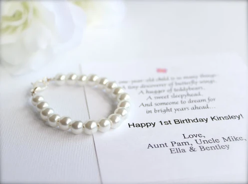 Pearl Bracelet For Baby Little Girls 1st Pearls Birthday