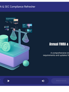 Annual FINRA & SEC Compliance Refresher Course for Financial Firms