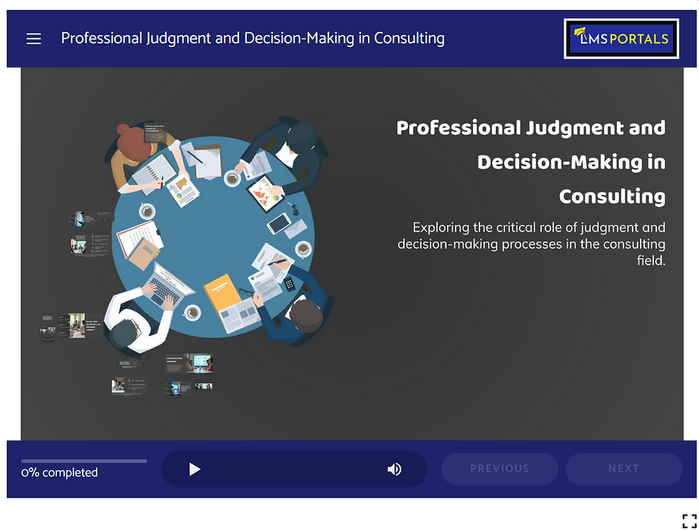Professional Judgment and Decision-Making in Consulting: Training Course