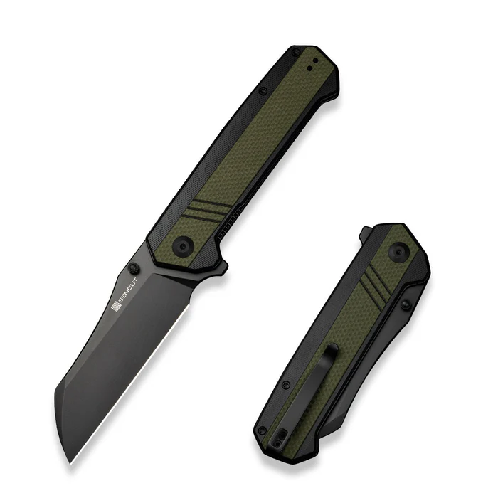 Draxor Flipper/Thumb Stud Folding Knife 3.70" … Blade, Green/Black G10 Handle