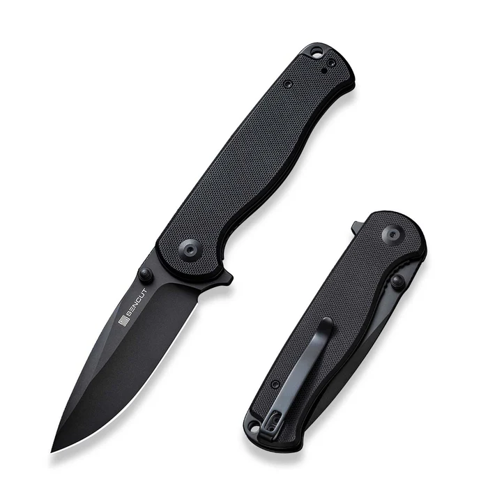Errant Flipper/Thumb Stud Folding Knife 3.45" … Edge Blade, Black G10 Handle