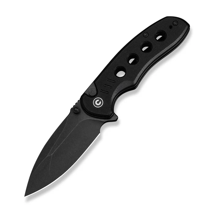 CIVIVI Triptych Flipper & Thumb Stud & Button … Black Stonewashed 14C28N Blade)