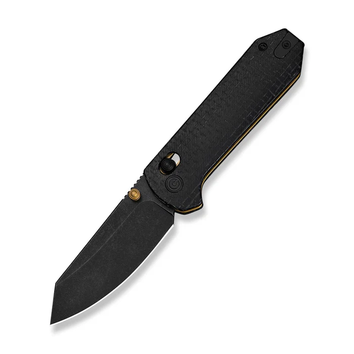 Thumb Stud & Crossbar Lock Knife Black Burlap … Black Stonewashed 14C28N Blade)