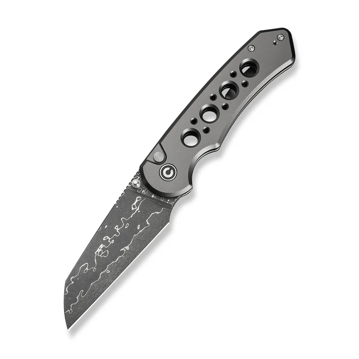 CIVIVI Pragma Prime Thumb Stud & Button Lock … Handle (3.49" Damascus Blade)