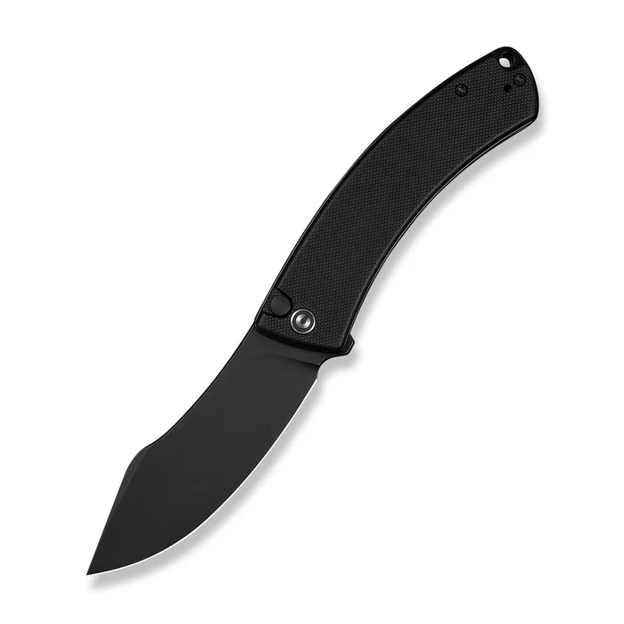 Outlaw Muk Flipper & Button Lock Knife Black … Black Stonewashed 14C28N Blade)