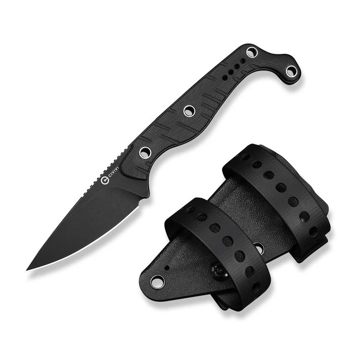 SOKN Fixed Blade Knife Black G10 Handle (2.82" … Sheath & 2PCS Black Straps