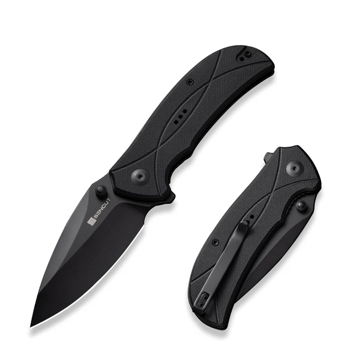 Hyrax Flipper/Thumb Stud Folding Knife 3.30" … Edge Blade, Black G10 Handle