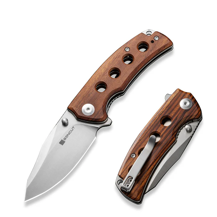 Excalis Flipper/Thumb Stud Folding Knife 2.97" … Blade, Guibourtia Wood Handle