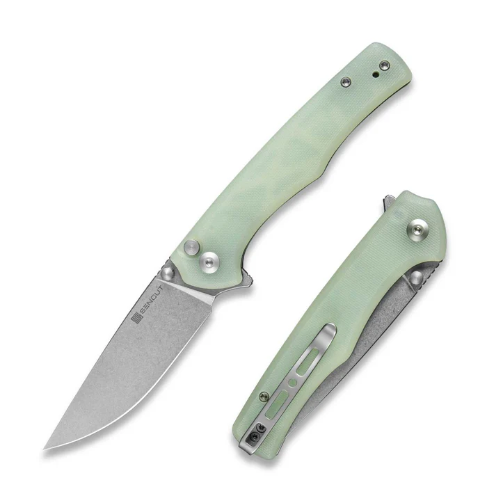 Crowley Flipper/Thumb Stud Folding Knife 3.48" … Edge Blade, Natural G10 Handle