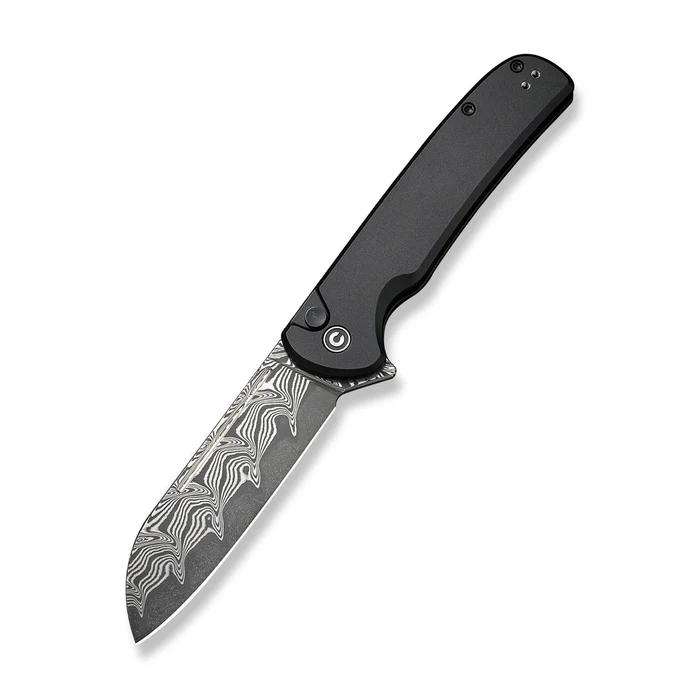 CIVIVI Chevalier II Flipper & Button Lock Knife … Handle (3.47" Damascus Blade)