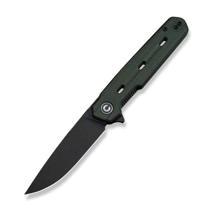 Navo Flipper Knife Green Canvas Micarta Handle … Stonewashed Nitro-V Blade)