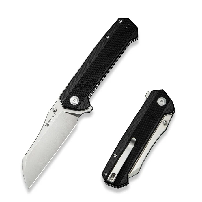 Draxor Flipper/Thumb Stud Folding Knife 3.70" … Edge Blade, Black G10 Handle