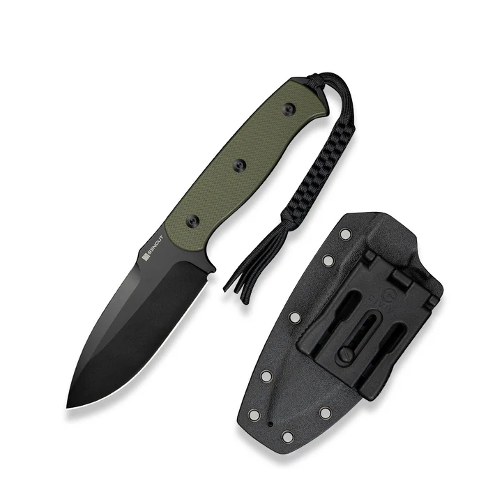 Toxodon Fixed Blade Knife 4.57" Black 9Cr18MoV … G10 Handle & Kydex Sheath