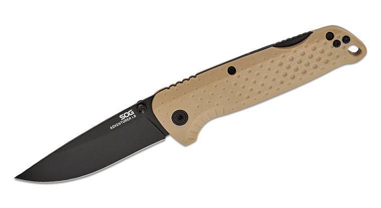 SOG Adventurer LB Lockback Folding Knife 3" … FDE Flat Dark Earth GRN Handles