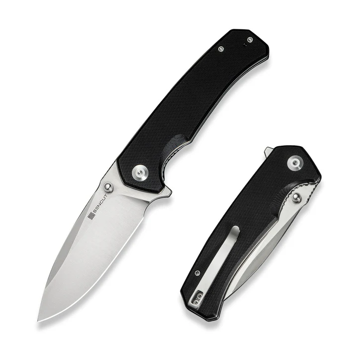 Skarnax Flipper/Thumb Stud Folding Knife 3.79" … Edge Blade, Black G10 Handle