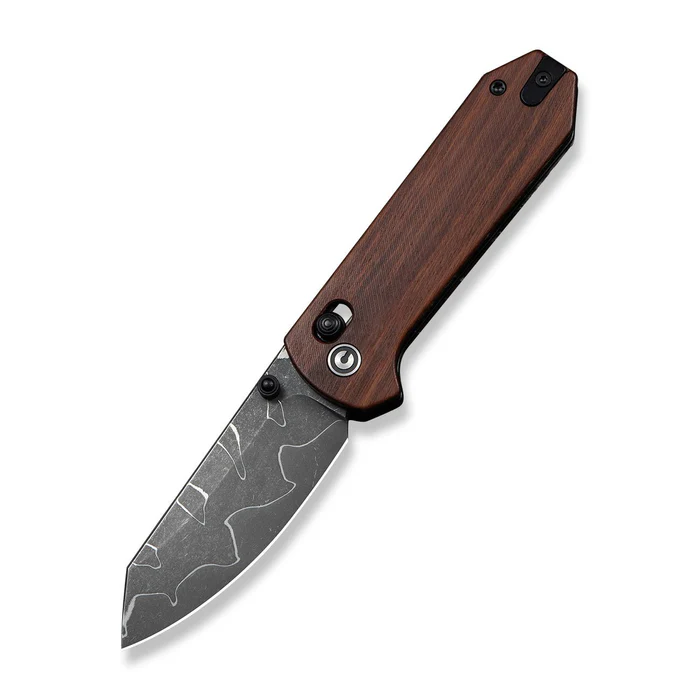 Yonder Thumb Stud & Crossbar Lock Knife … Damascus Blade with Jagged Pattern)