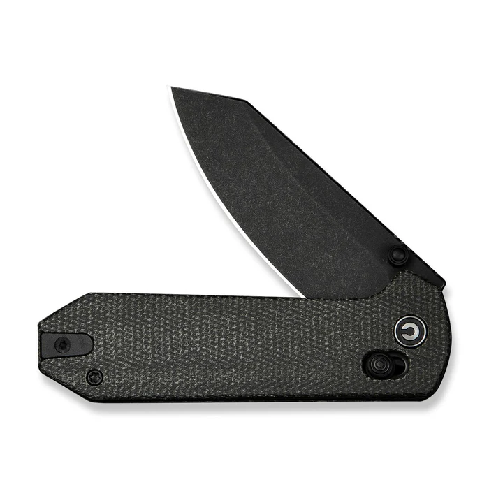 CIVIVI Yonder Thumb Stud & Crossbar Lock Knife Dark Green Canvas Micarta Handle