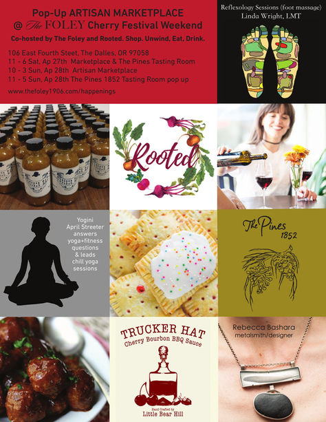 April 27 & 28 - Cherry Festival Artisan Marketplace @ The Foley / co-host Rooted