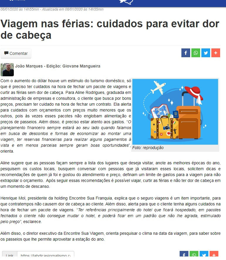 Cuidados na hora de viajar
