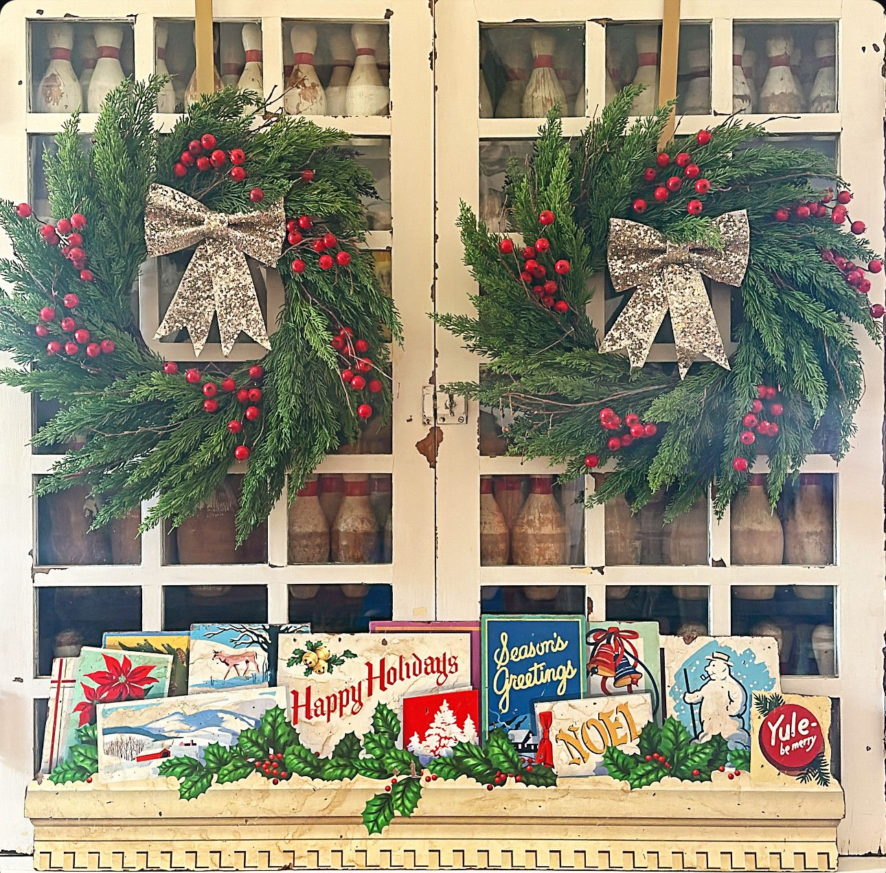 Vintage Christmas Card Mantle