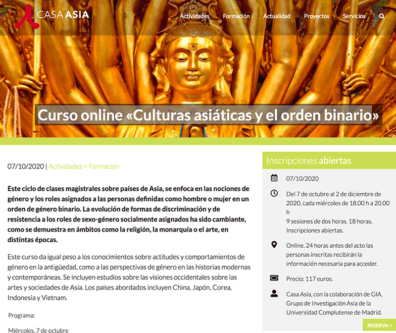 Curso online Casa Asia