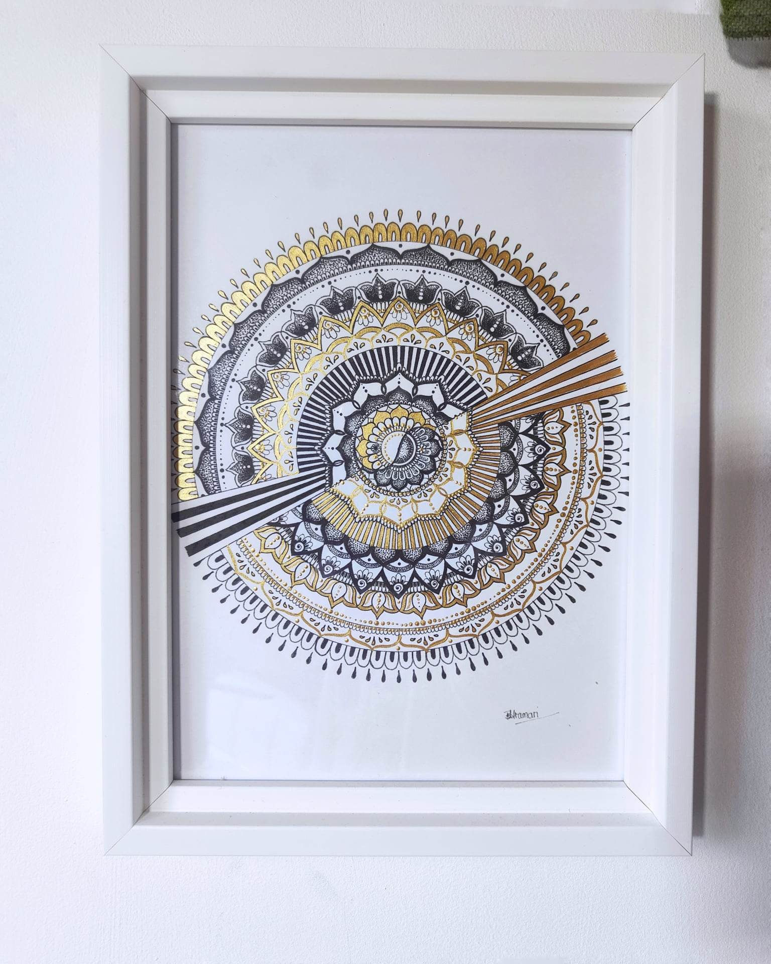 Yin Yang Mandala - framed