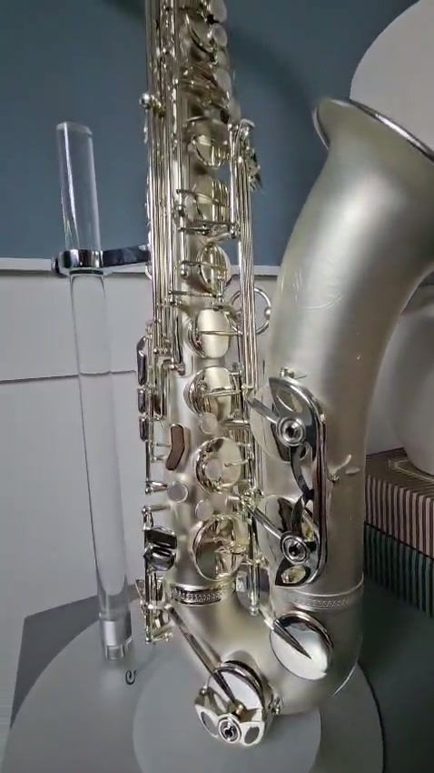 Thumbnail: CUSTOM BWB TENOR SAX - SILVER ON SILVER - PROFESSIONAL