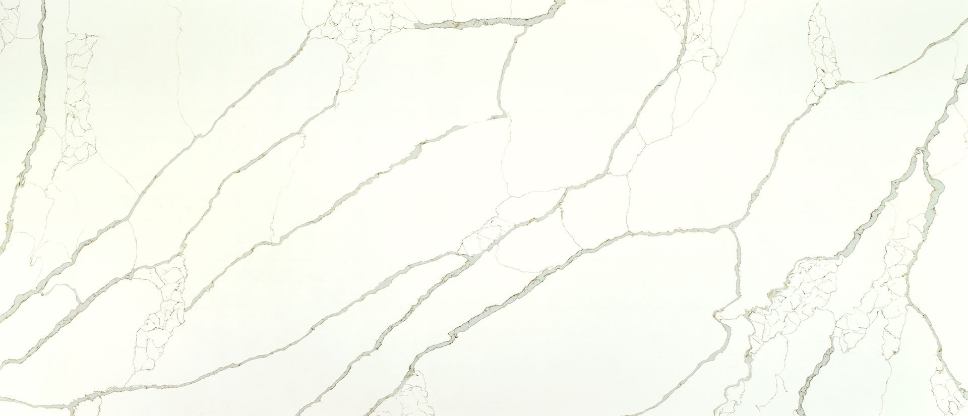 White quartz countertop with gray veining resembling natural stone design