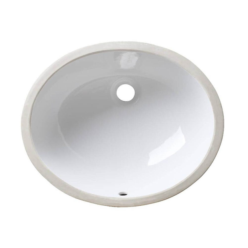 VCS-1215-O White Oval Porcelain Undermount Sink