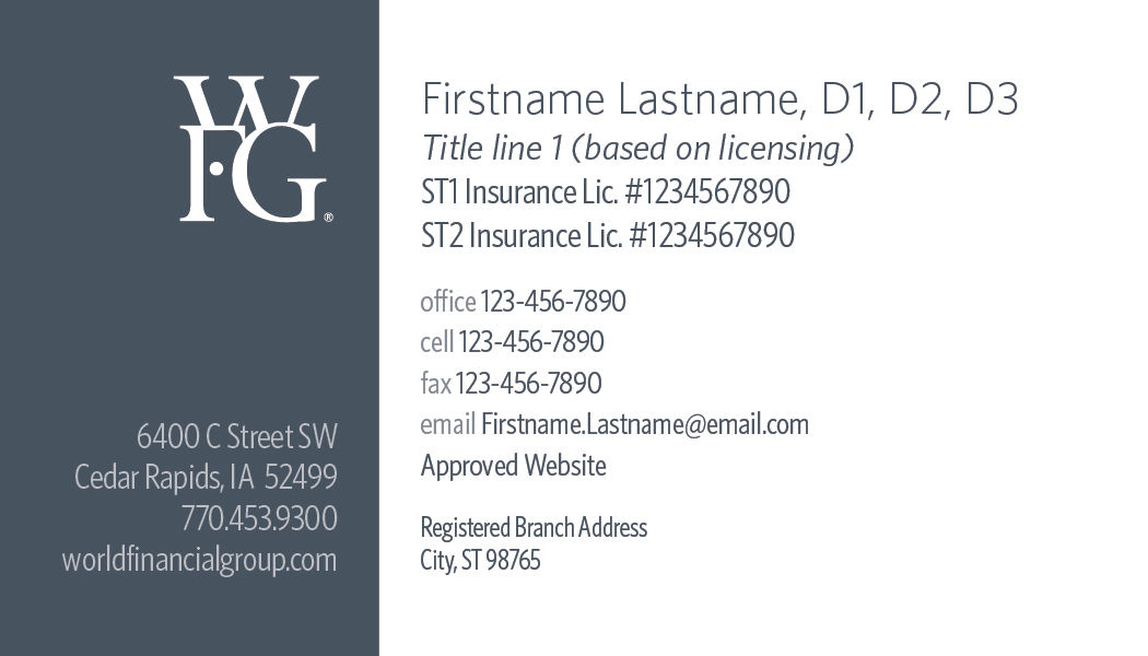 WFG Business Cards 500 pcs