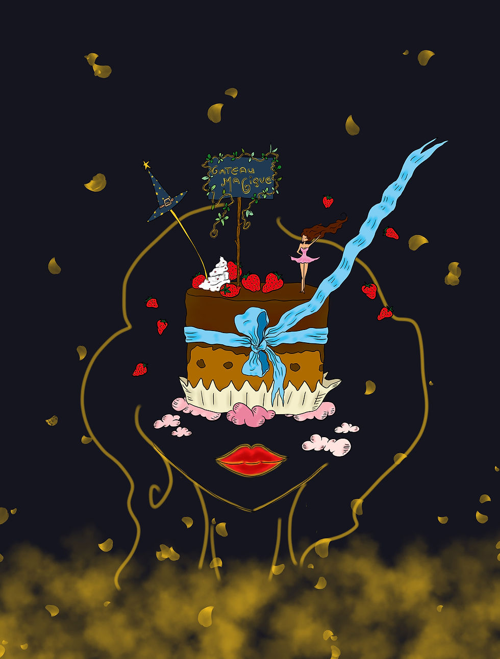 Gâteau au chocolat avec des fraises dessus