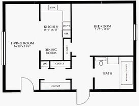 Colonial Village One Bedroom Floor Plan