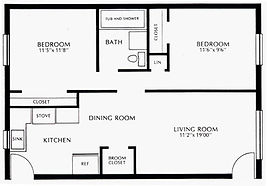 Colonial Village Two Bedroom Floor Plan