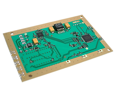 4-layer printed circuit board assembly using FR4 and Rogers materials with Immersion gold (ImAu) finishing.