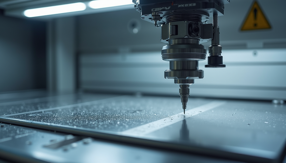 CNC machine performing precision cutting on metal