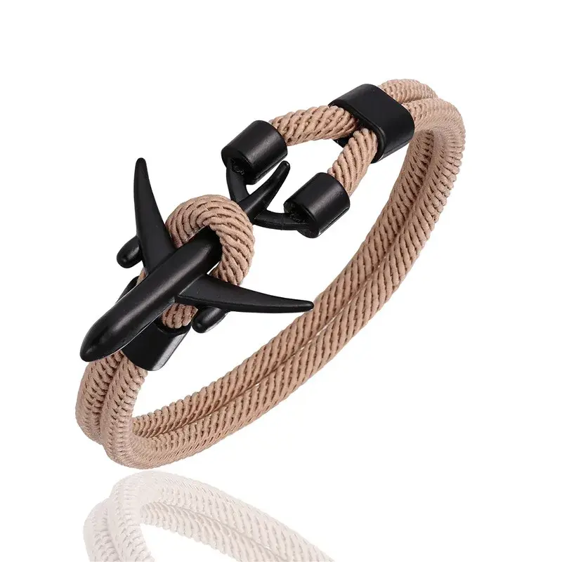Airplane Anchor Bracelets Charm Rope Chain Paracord Aviation