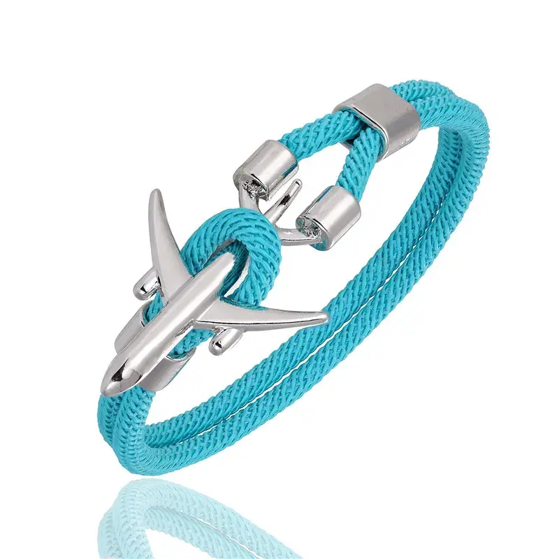 Airplane Anchor Bracelets Charm Rope Chain Paracord Aviation