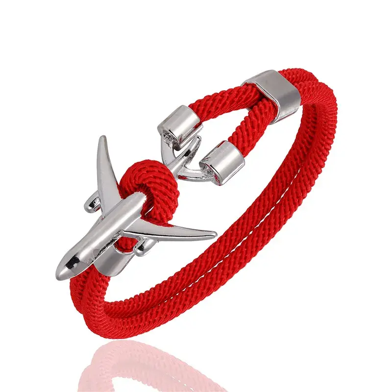 Airplane Anchor Bracelets Charm Rope Chain Paracord Aviation
