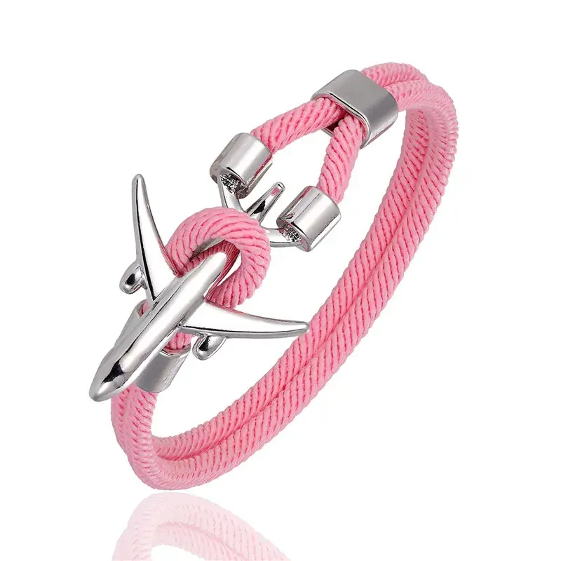Airplane Anchor Bracelets Charm Rope Chain Paracord Aviation
