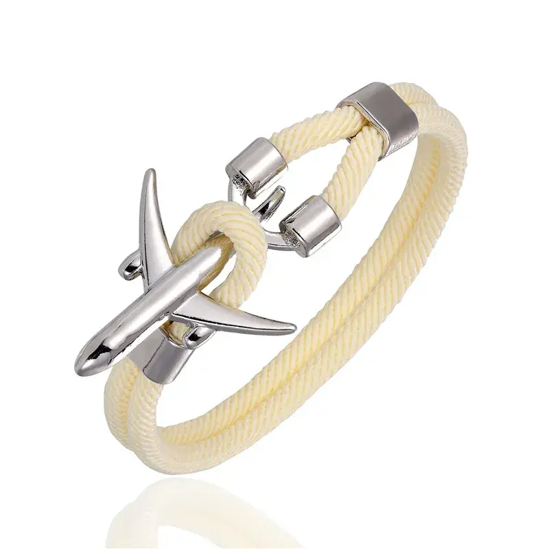 Airplane Anchor Bracelets Charm Rope Chain Paracord Aviation