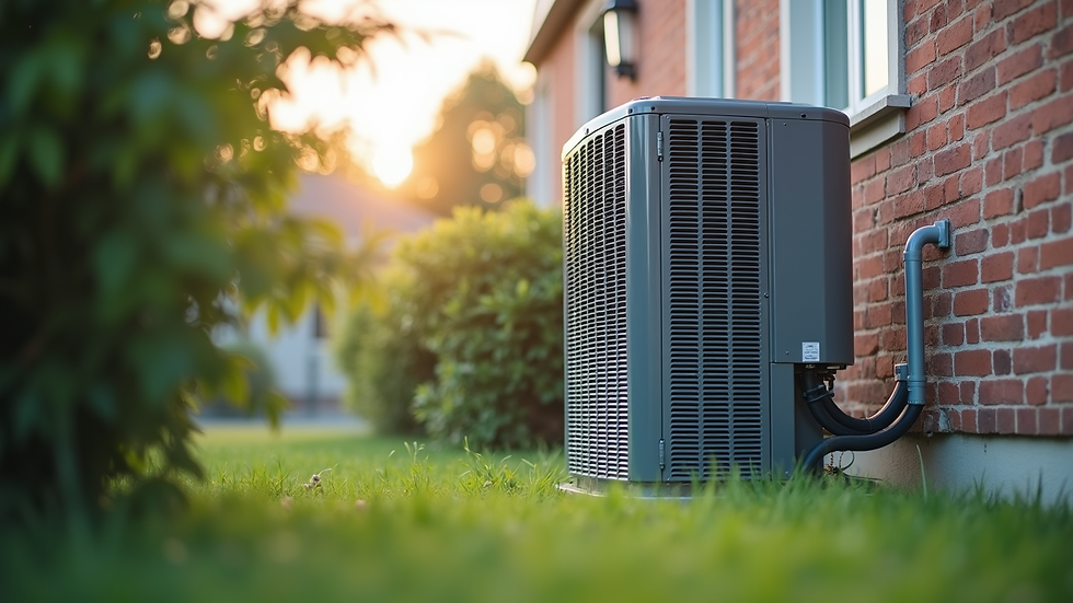 Eye-level view of a new HVAC unit installed outside a home