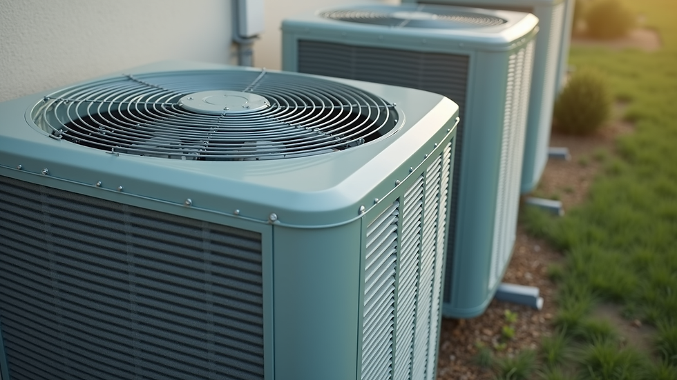 High angle view of a clean and well-maintained outdoor air conditioning unit