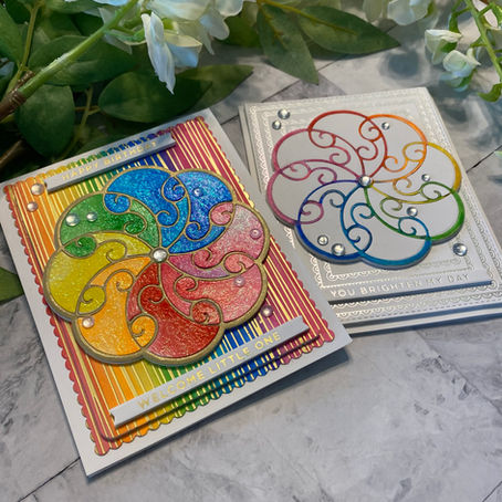 Spellbinders' Sweet Rondure ... Rainbow Style!