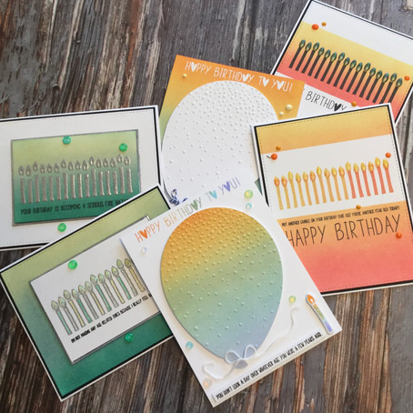Six Cards with Simon Says Stamp's Birthday Borders