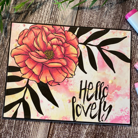 Ink Smooshing with Digital Stamps featuring Graciellie Design ‘Hey Beautiful’
