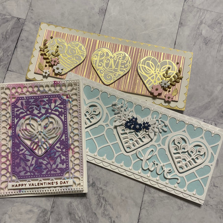 Love Is In the Air with all die cut cards featuring Spellbinders