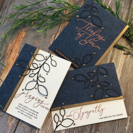 Tone on Tone Stamping Technique in Masculine Style Sympathy Cards