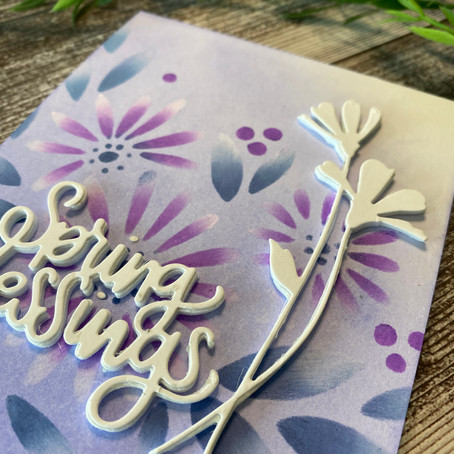 Stencilling with Simon Says Stamp DAISY BOUQUET