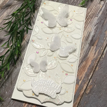 All White Slimline Card featuring Simon Says Stamp’s Beautiful Butterflies