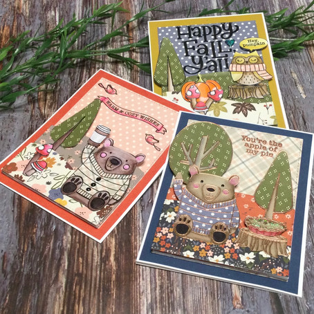 Patterned Paper Landscapes featuring Simon Says Stamp's Happy Fall Y'all!